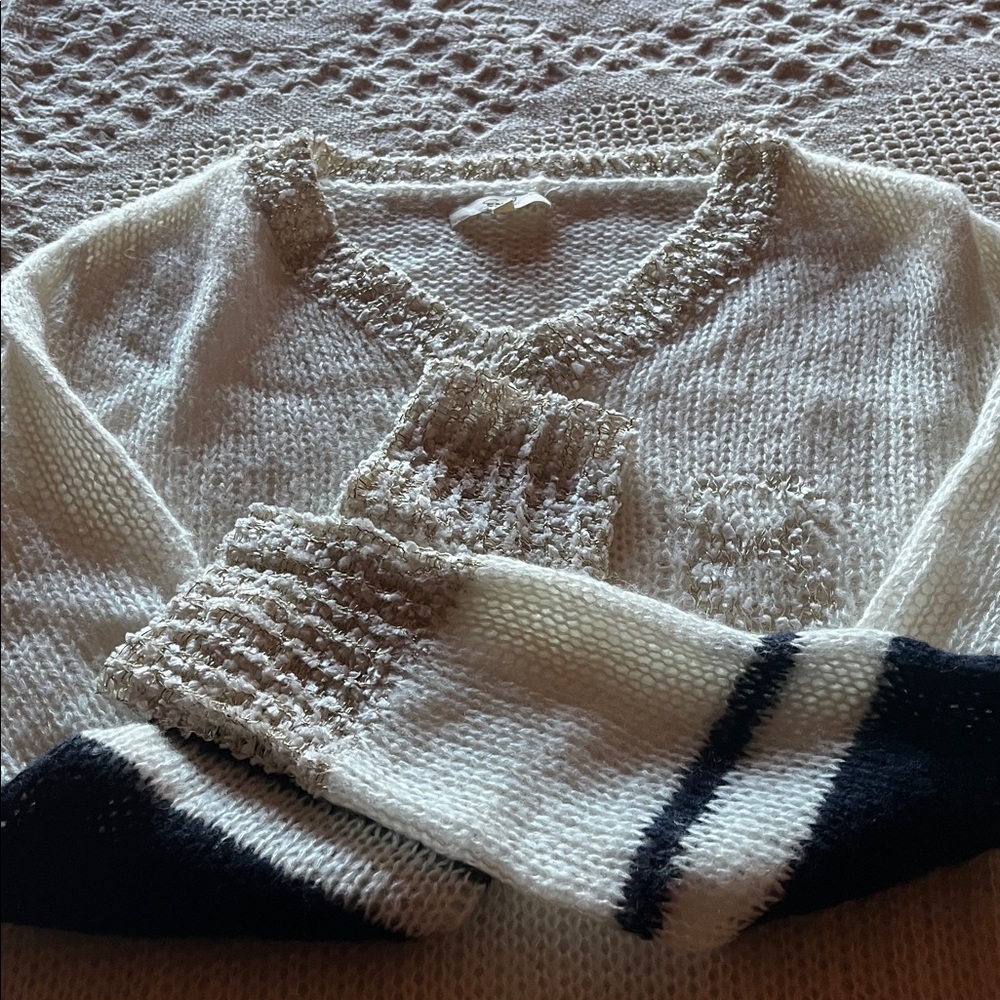 Easel Cream and Black Sweater